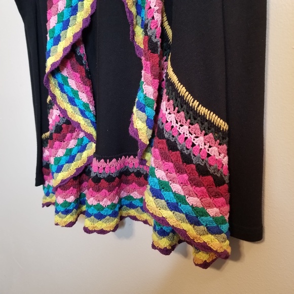 💫3 for $25!!! Jacqueline B Black Knit Sweater/Jacket Sz M - Picture 4 of 6